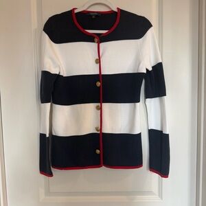 Brooks Brothers Cotton Nautical Cardigan with Gold Buttons
